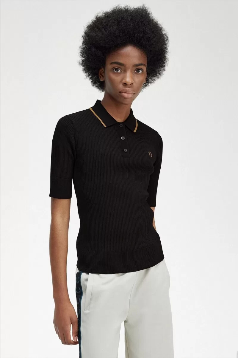 fred perry maglia a coste da donna nera