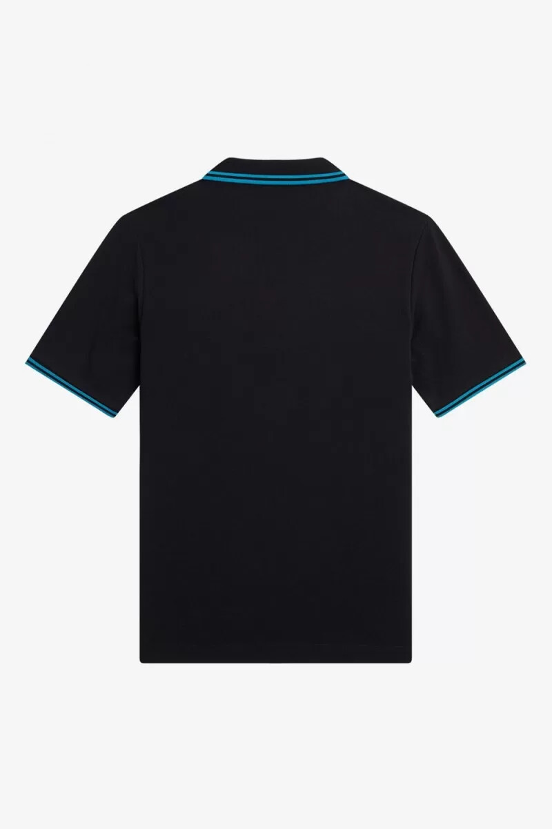 fred perry g3600 camicia da donna nera blu cyber blu cyber