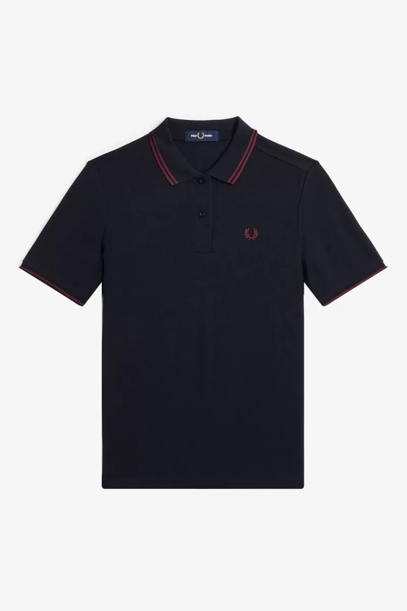 fred perry g3600 camicia da donna blu navy oxblood oxblood