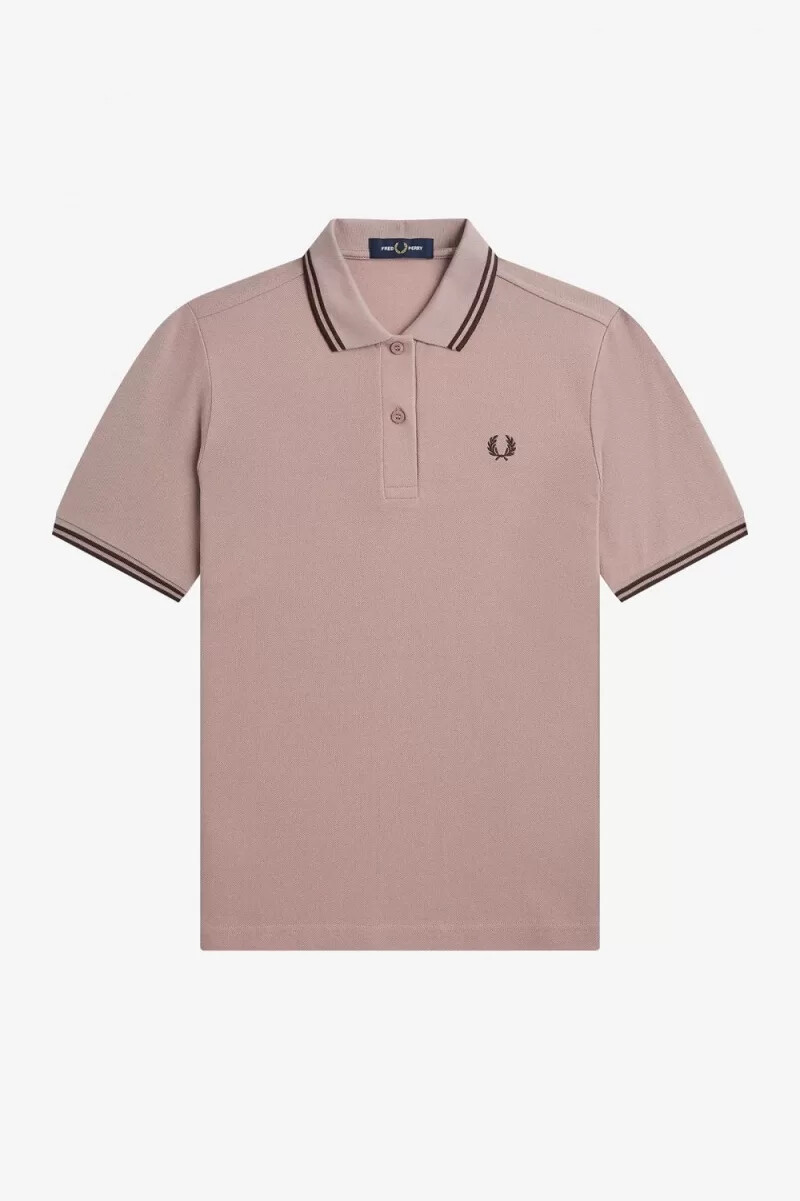 fred perry g3600 camicia da donna rosa scuro tabacco bruciato