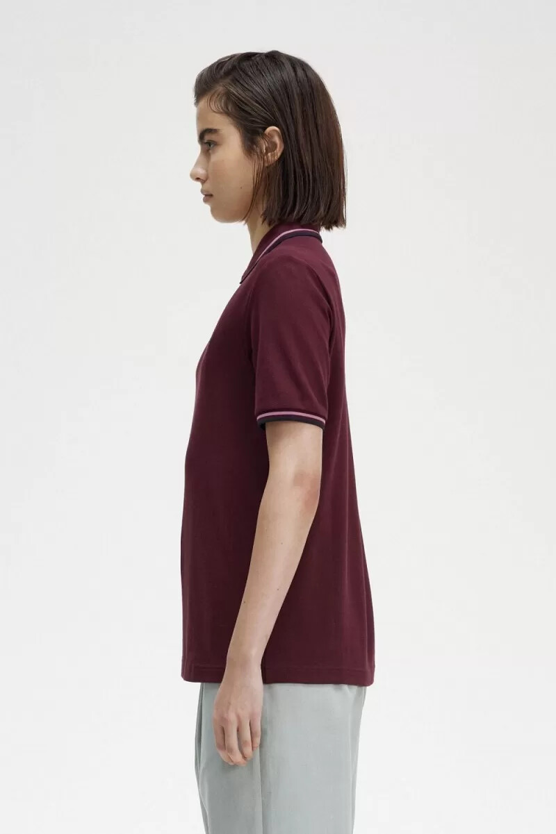 fred perry g3600 camicia da donna oxblood dusty rose rosa nero