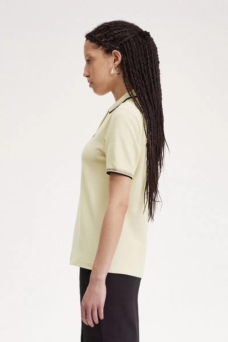 fred perry g3600 camicia da donna color avena rosa scuro nero