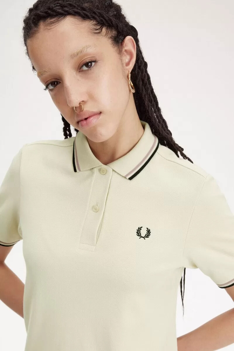 fred perry g3600 camicia da donna color avena rosa scuro nero