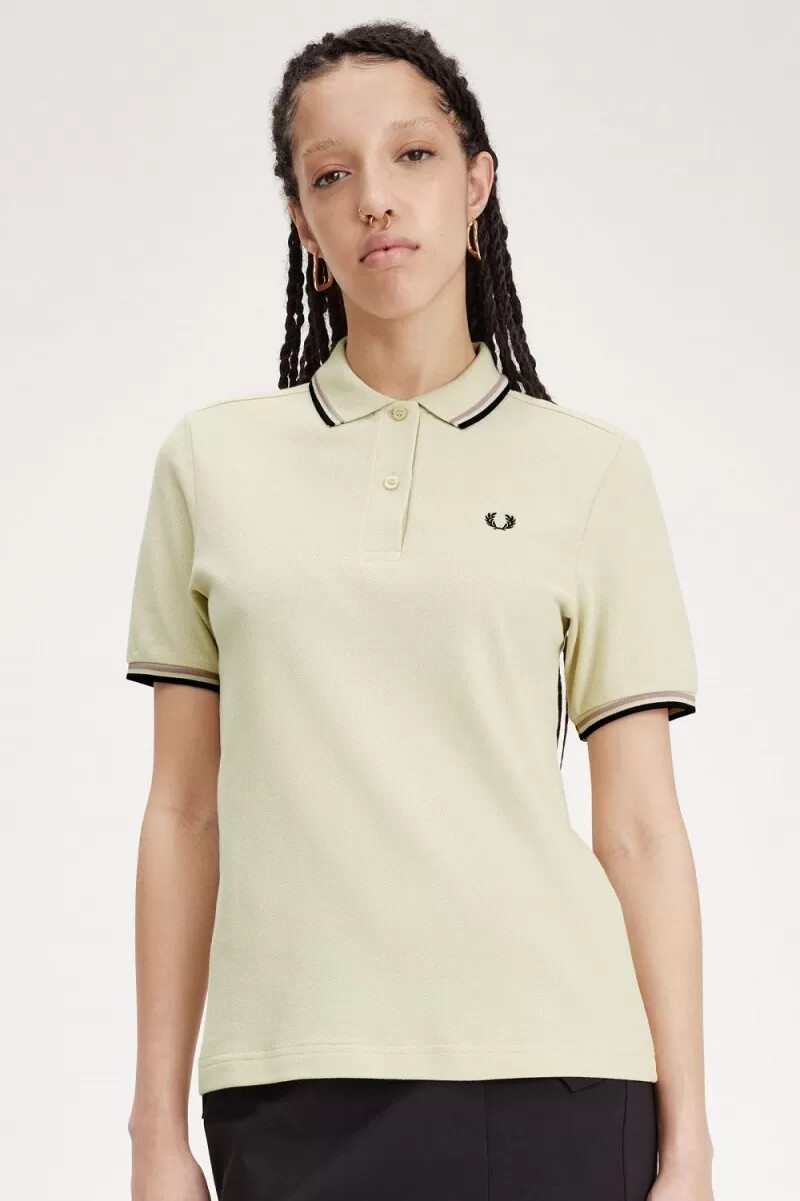 fred perry g3600 camicia da donna color avena rosa scuro nero
