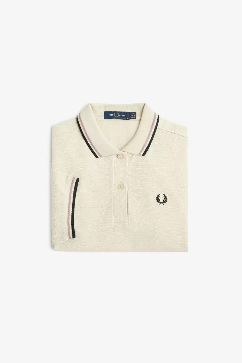 fred perry g3600 camicia da donna color avena rosa scuro nero