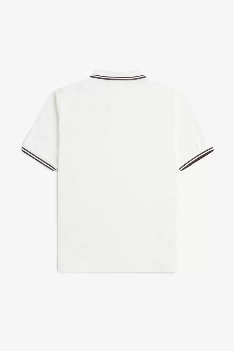 fred perry g3600 camicia da donna bianco neve rosso scuro