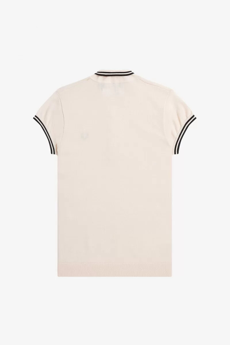 camicia da donna in maglia fred perry rosa latte