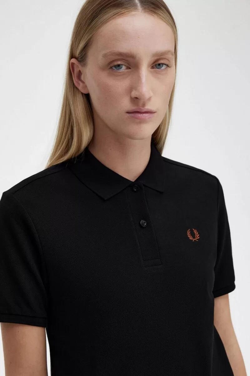 fred perry g6000 camicia da donna nera whisky brown