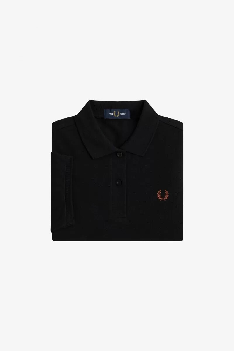 fred perry g6000 camicia da donna nera whisky brown