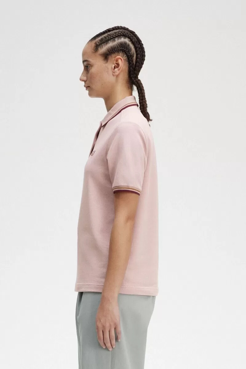fred perry g3600 camicia da donna dusty rose rosa marrone sangue di bue