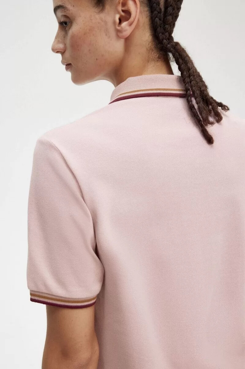 fred perry g3600 camicia da donna dusty rose rosa marrone sangue di bue