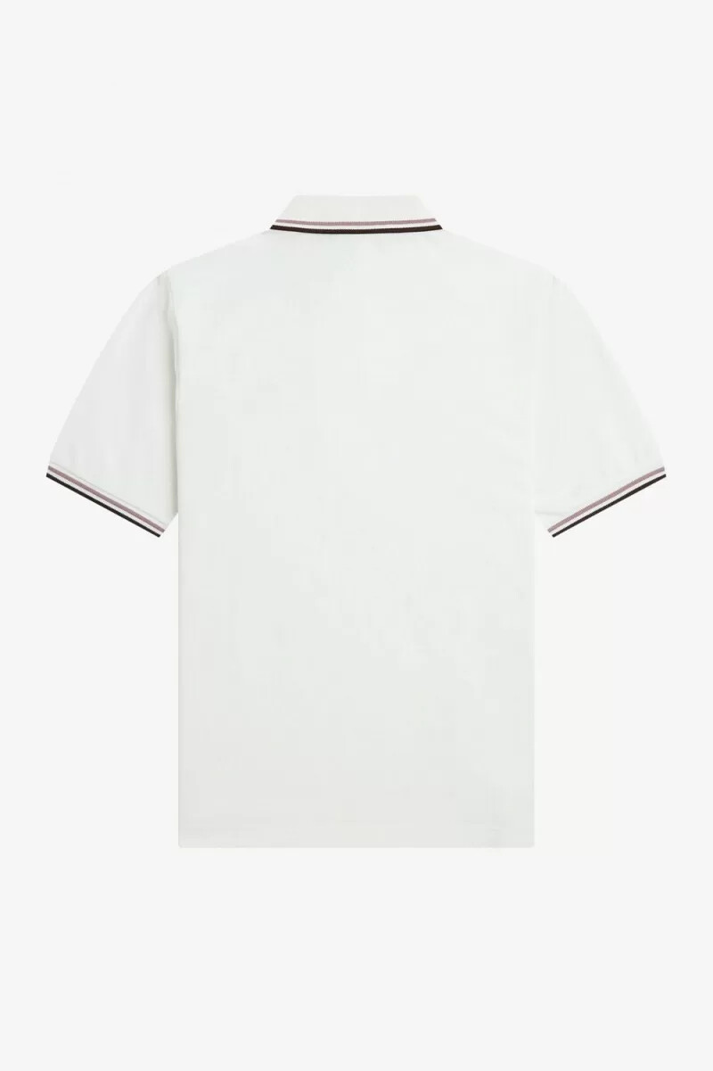 fred perry g3600 camicia da donna bianco neve rosa scuro tabacco bruciato