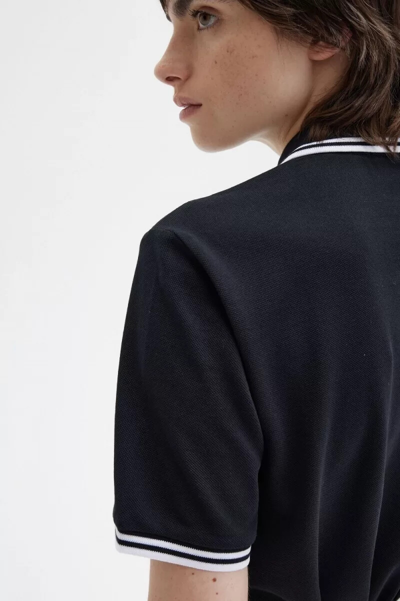 fred perry g3600 camicia da donna nera e bianca