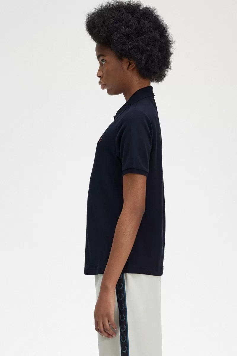 fred perry g6000 camicia da donna blu navy marrone