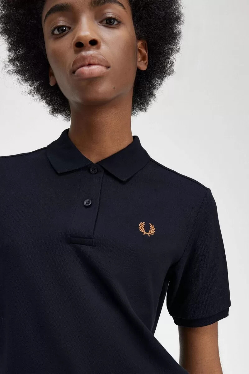 fred perry g6000 camicia da donna blu navy marrone