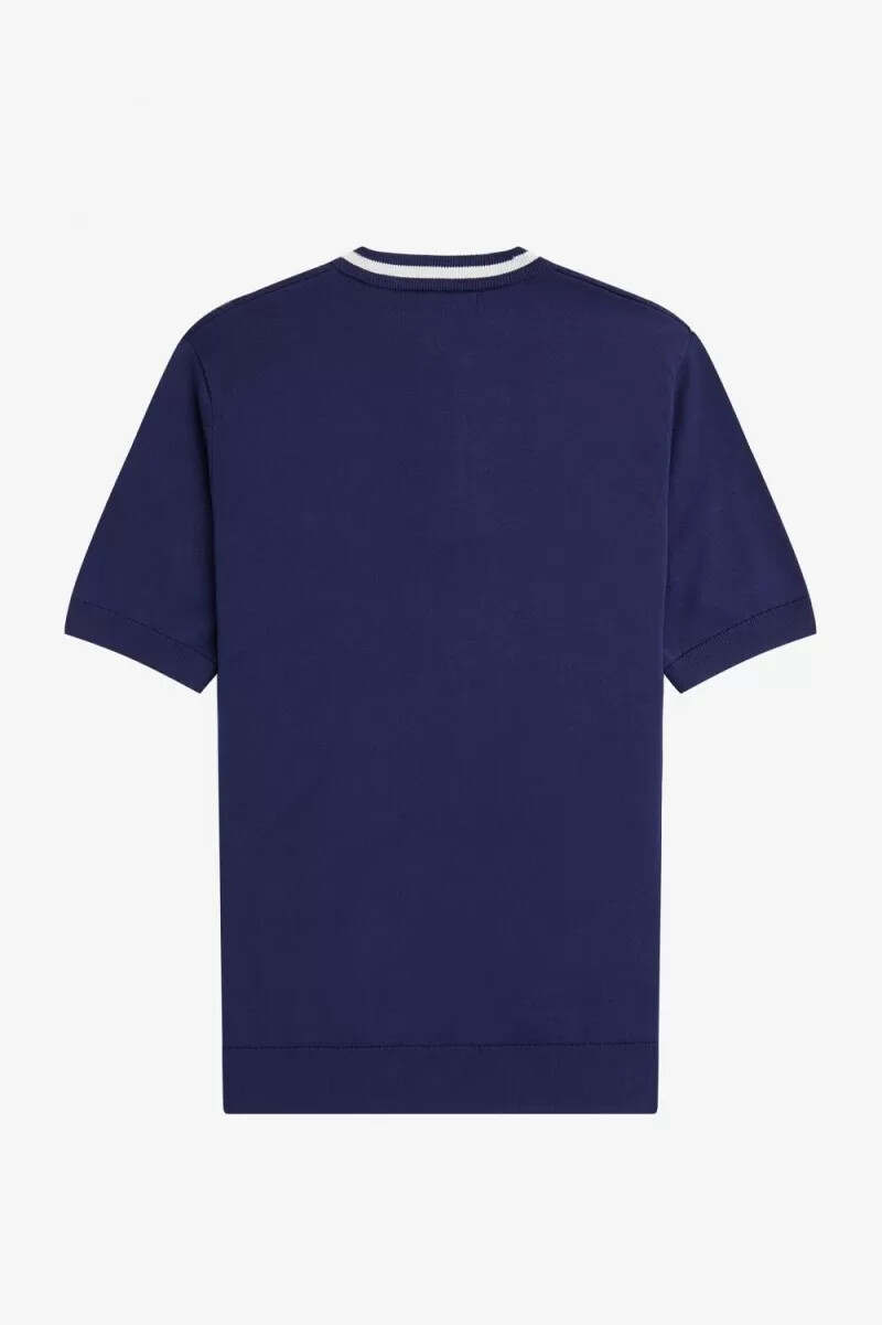 fred perry maglia a trecce henley da uomo blu navy francese