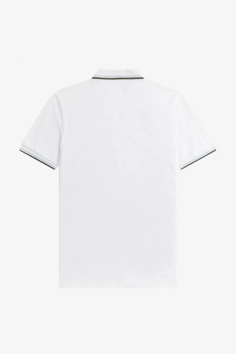 fred perry m3600 camicia da uomo bianca verde acqua chiaro