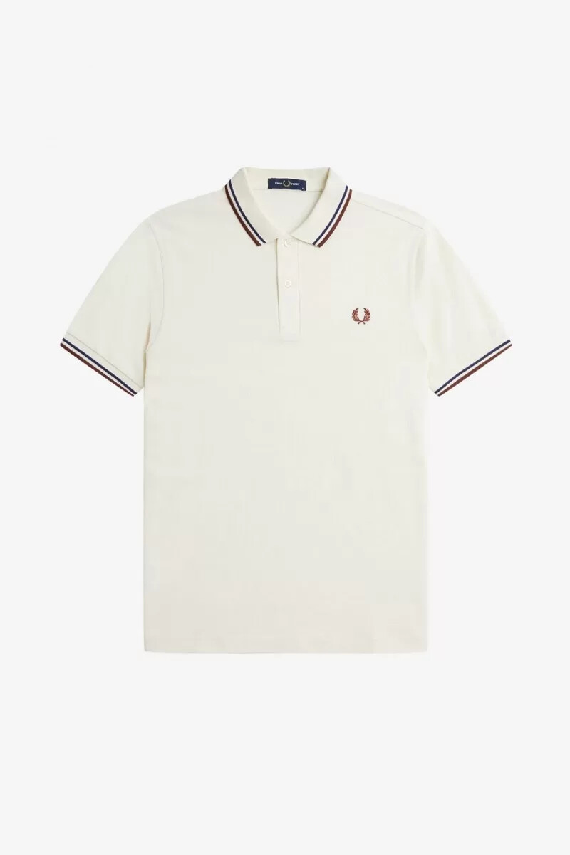 fred perry m3600 camicia da uomo beige blu navy francese whisky marrone