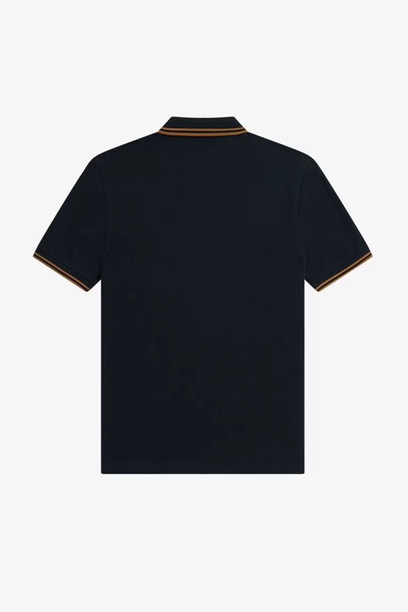fred perry m3600 camicia da uomo blu navy caffè scuro