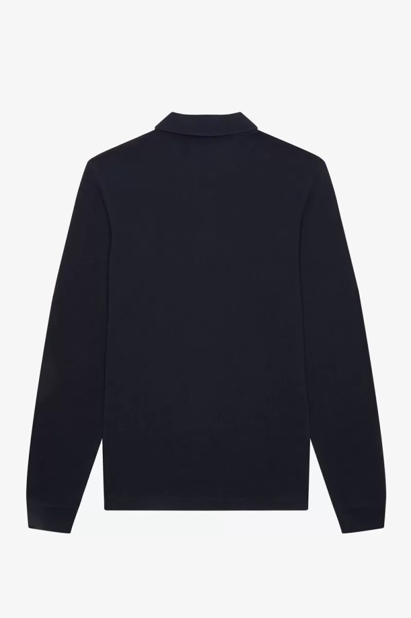 fred perry m6006 camicia da uomo blu navy e bianca