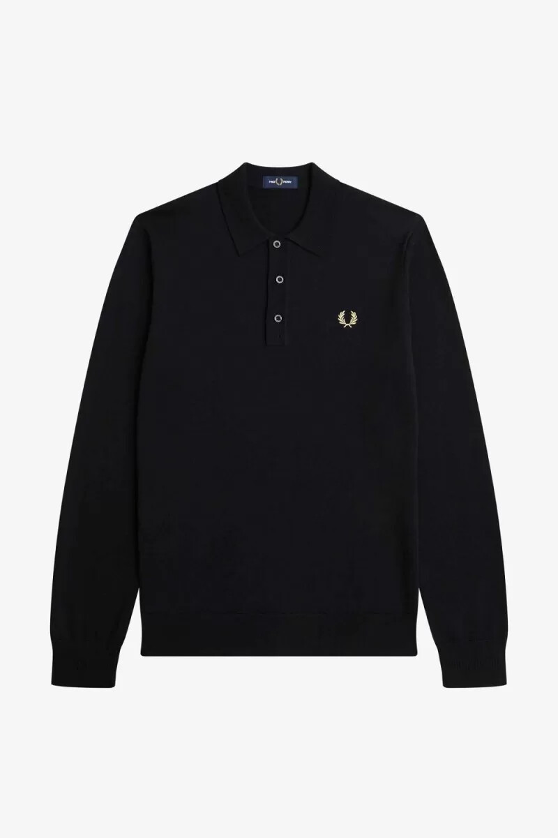 fred perry maglia a maniche lunghe da uomo nera