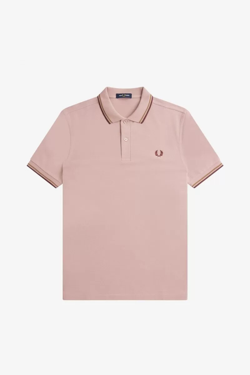 fred perry m3600 camicia da uomo dusty rose rosa marrone sangue di bue