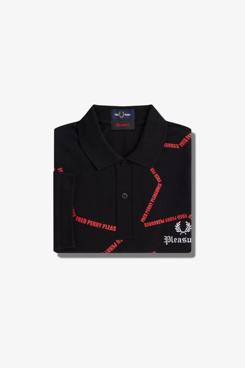 camicia da uomo fred perry star nera