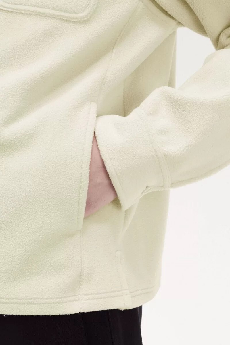 camicia da uomo in pile fred perry color avena