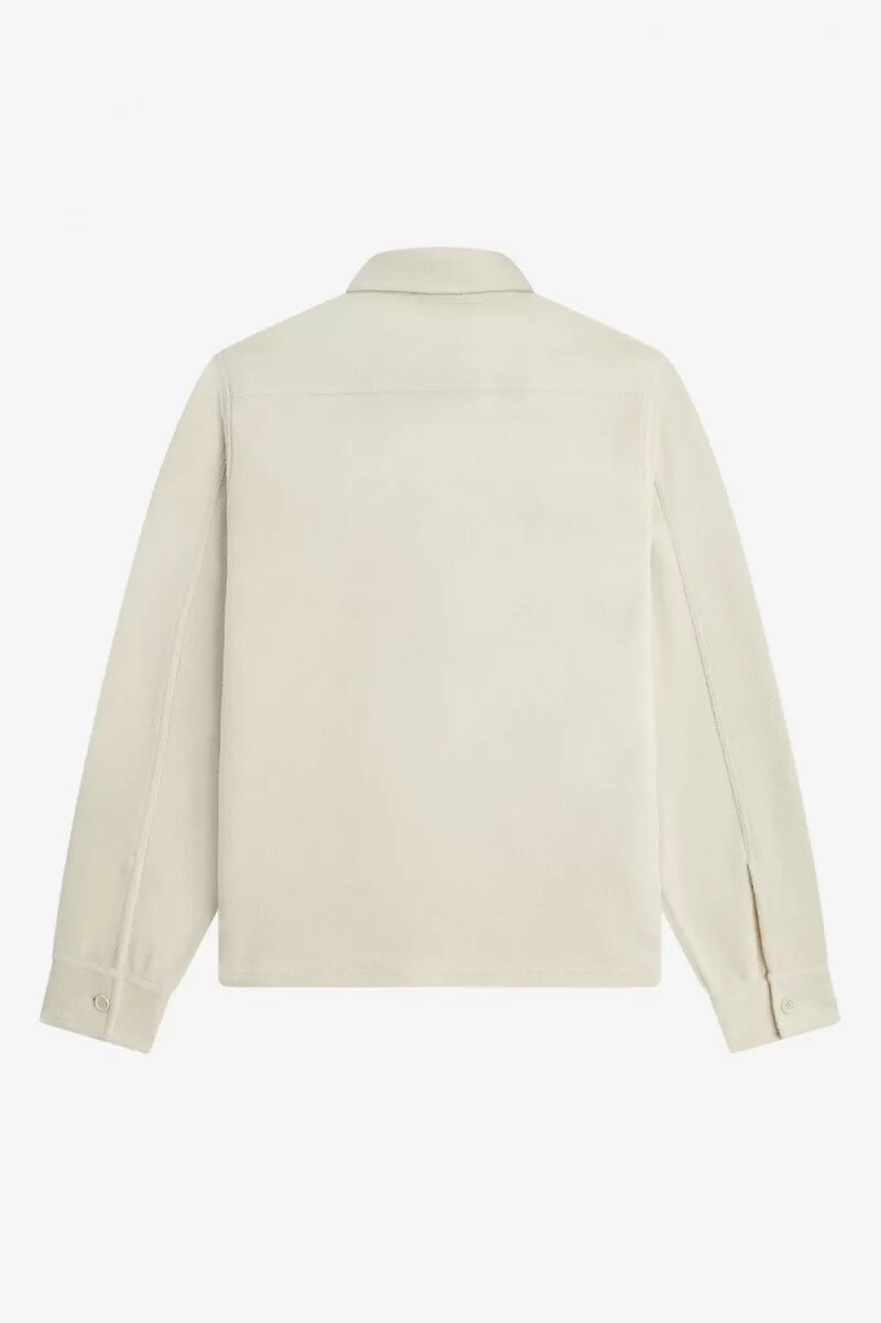 camicia da uomo in pile fred perry color avena