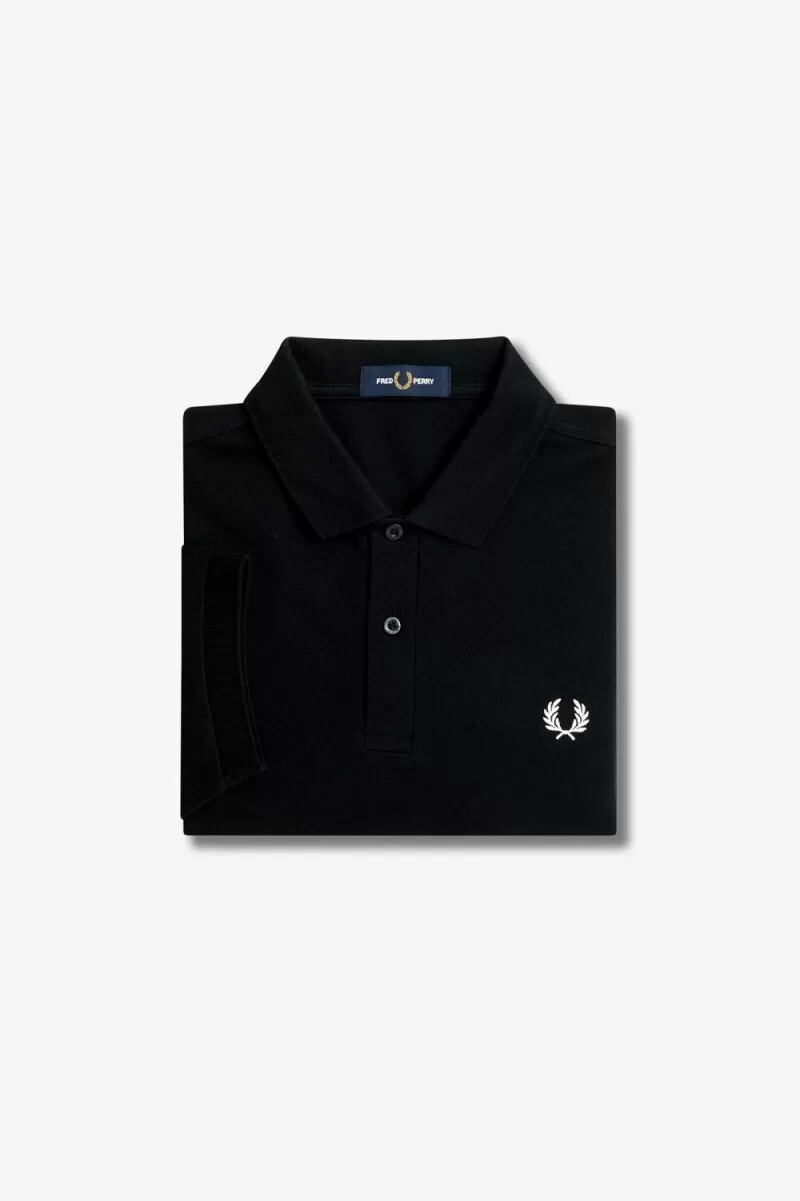 fred perry m6000 camicia da uomo nera bianca come la neve