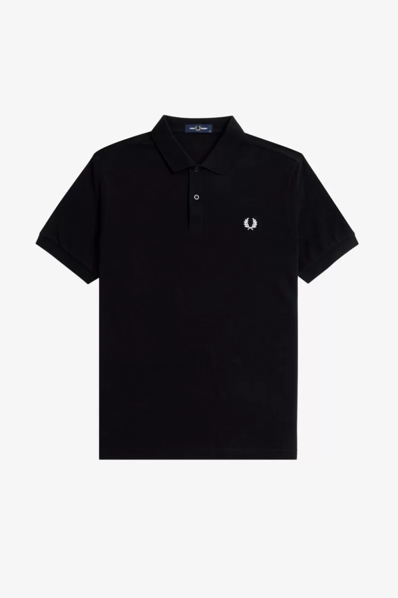 fred perry m6000 camicia da uomo nera bianca come la neve