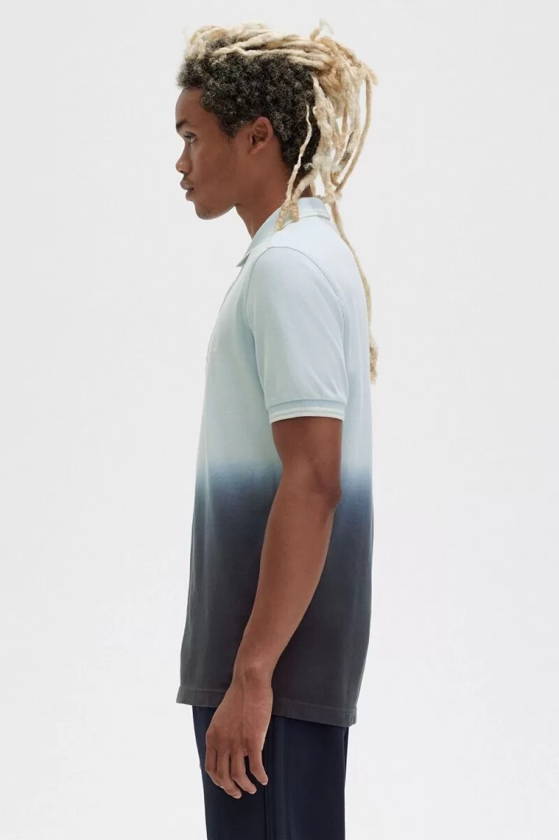camicia da uomo fred perry ombre light aqua