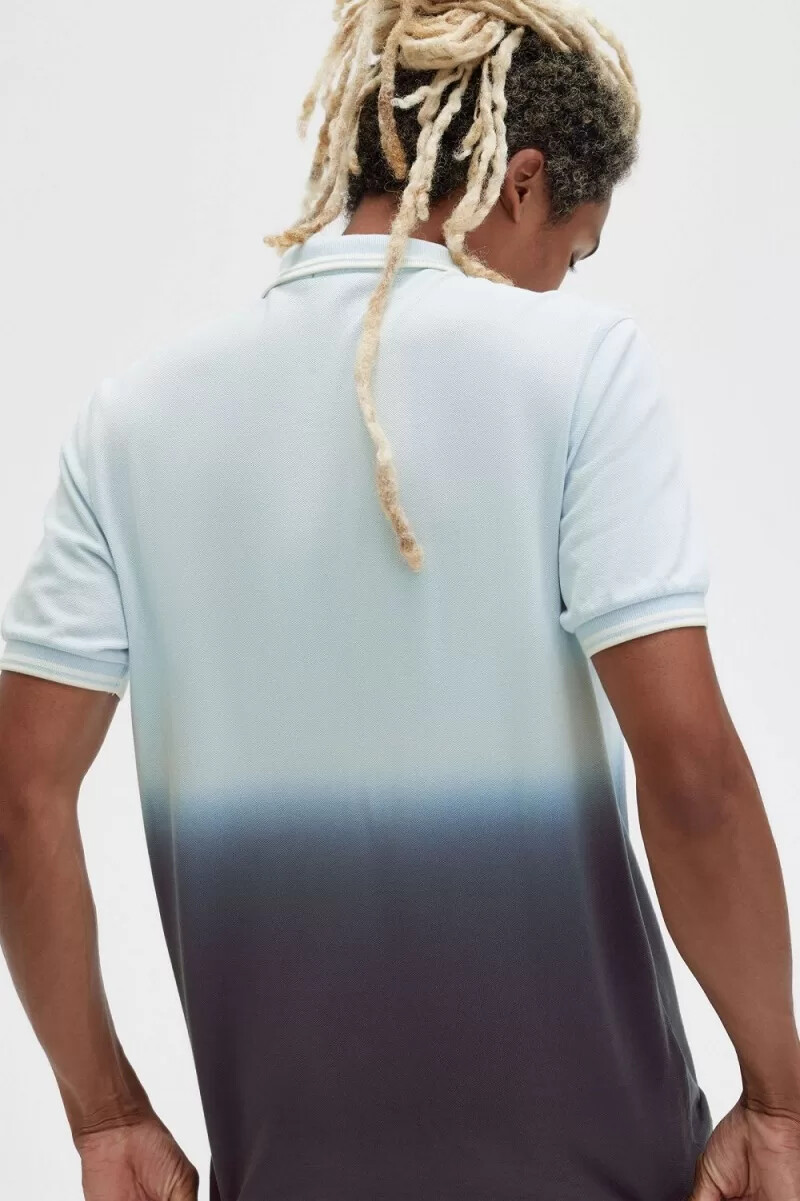 camicia da uomo fred perry ombre light aqua