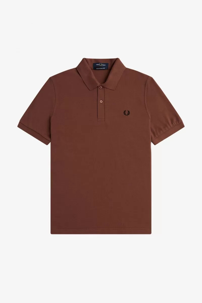camicia da uomo fred perry m3 whisky brown black