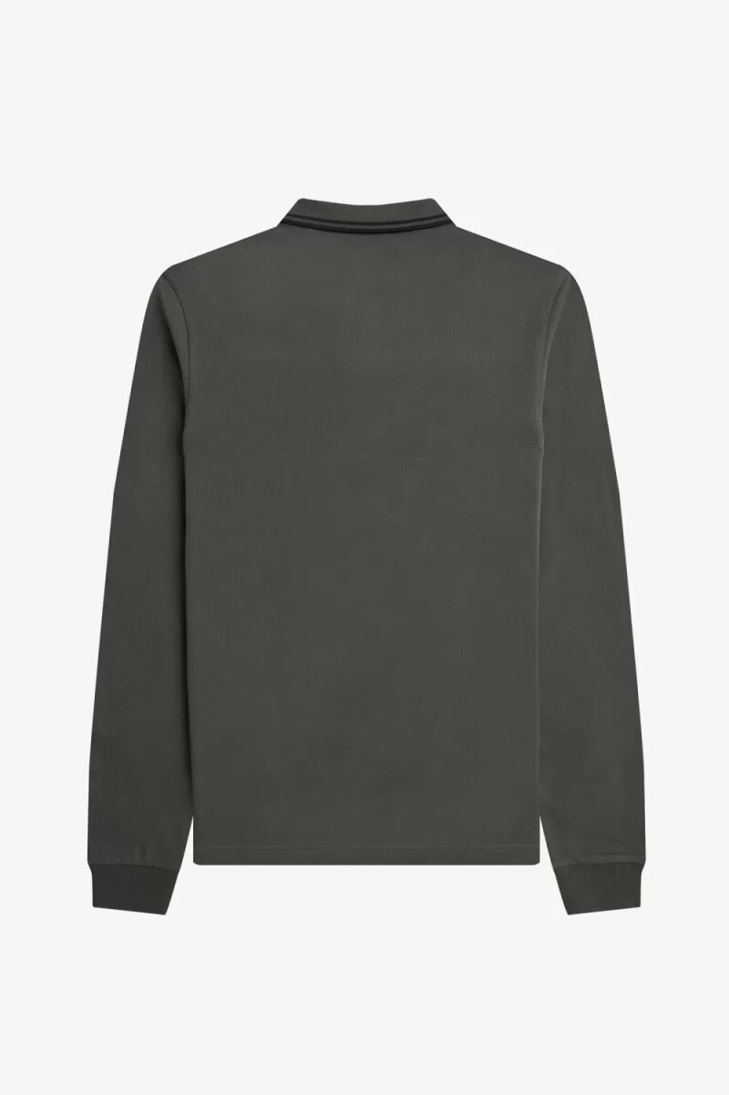 fred perry m3636 camicia da uomo verde campo nera