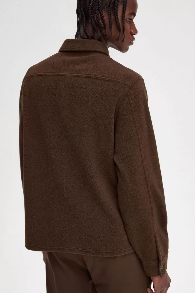 camicia da uomo in pile fred perry burnt tobacco