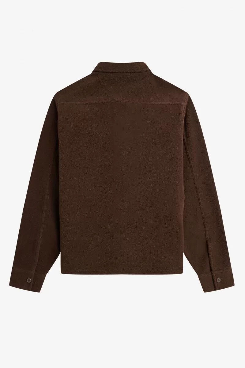 camicia da uomo in pile fred perry burnt tobacco