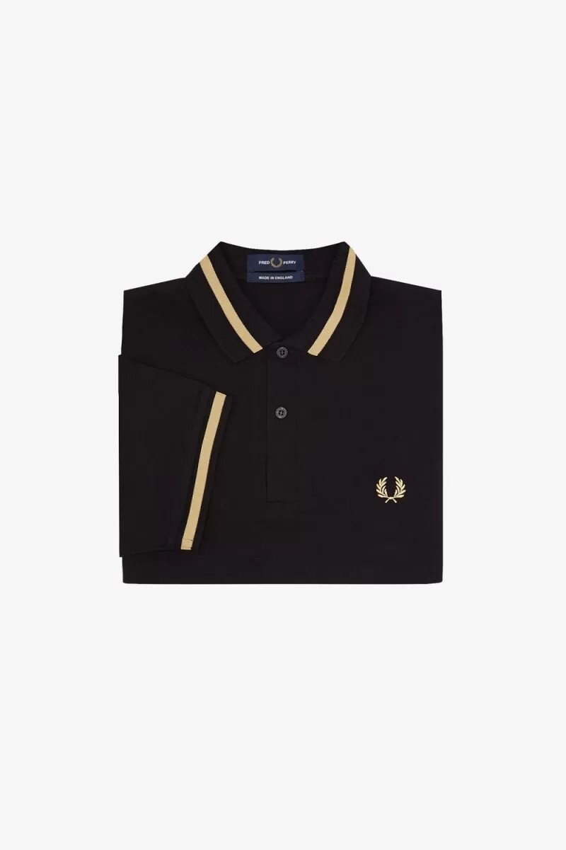 camicia da uomo fred perry m2 nera champagne