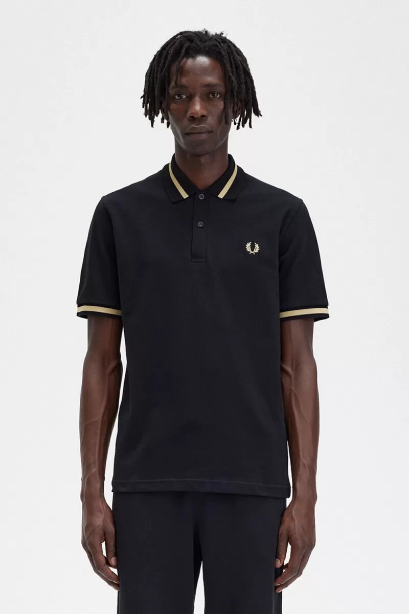 camicia da uomo fred perry m2 nera champagne