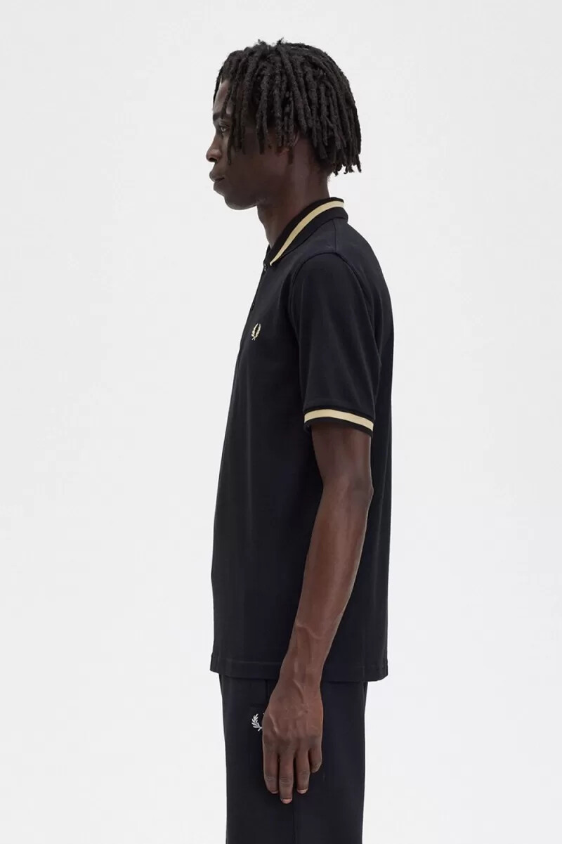 camicia da uomo fred perry m2 nera champagne