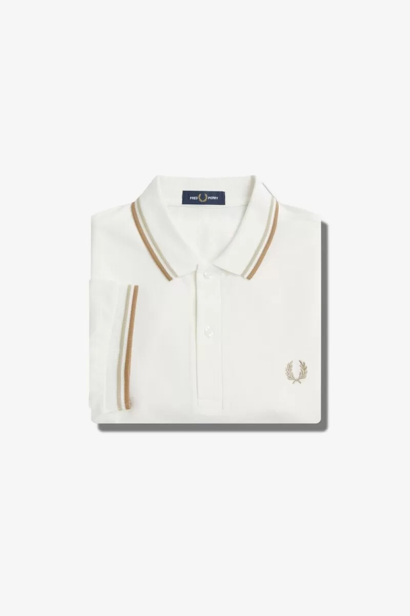 fred perry m3600 camicia da uomo bianco neve verde avena