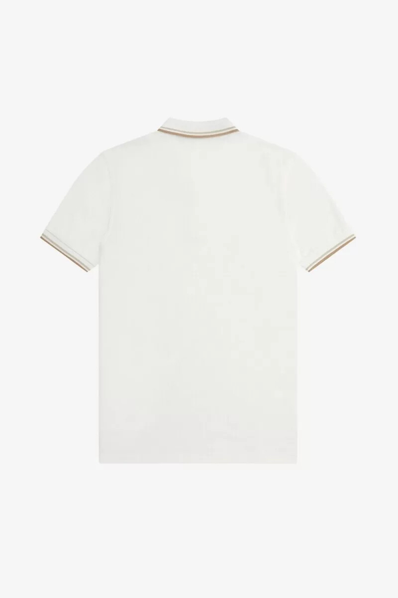 fred perry m3600 camicia da uomo bianco neve verde avena