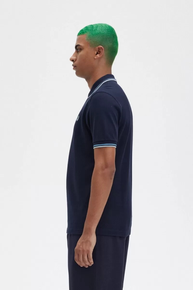 fred perry m3600 camicia da uomo blu navy blu argento