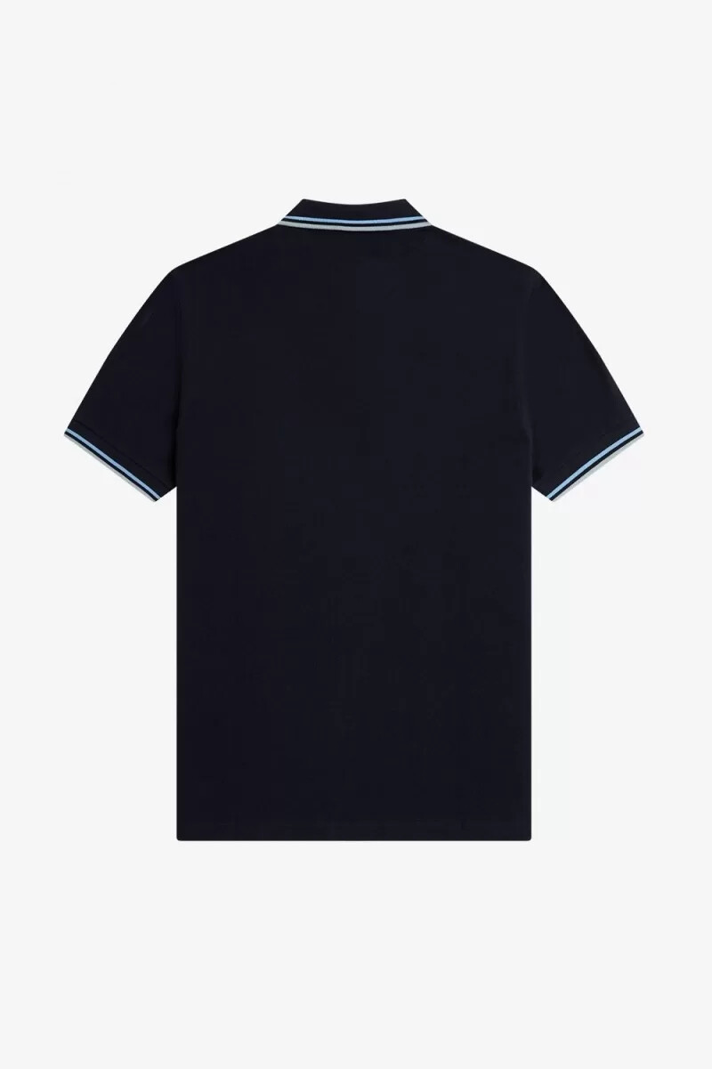 fred perry m3600 camicia da uomo blu navy blu argento