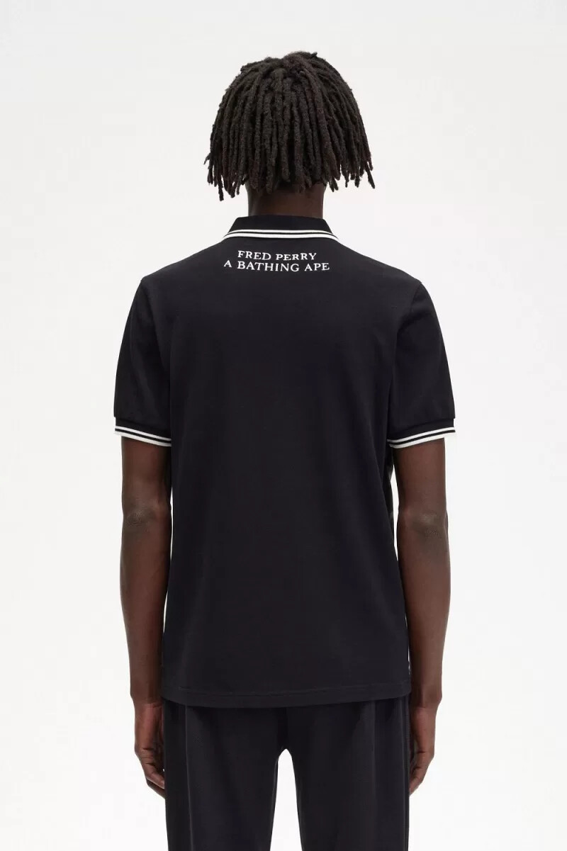 camicia da uomo fred perry camouflage nera