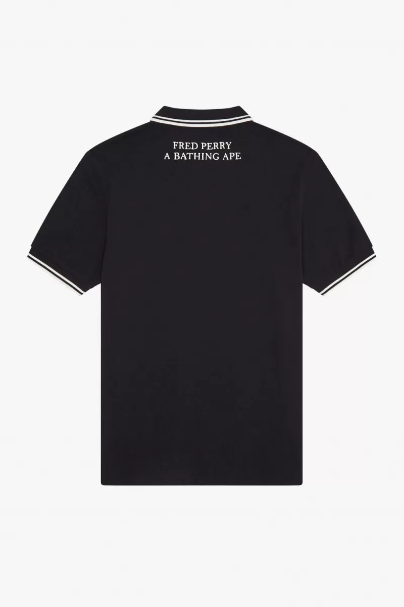 camicia da uomo fred perry camouflage nera