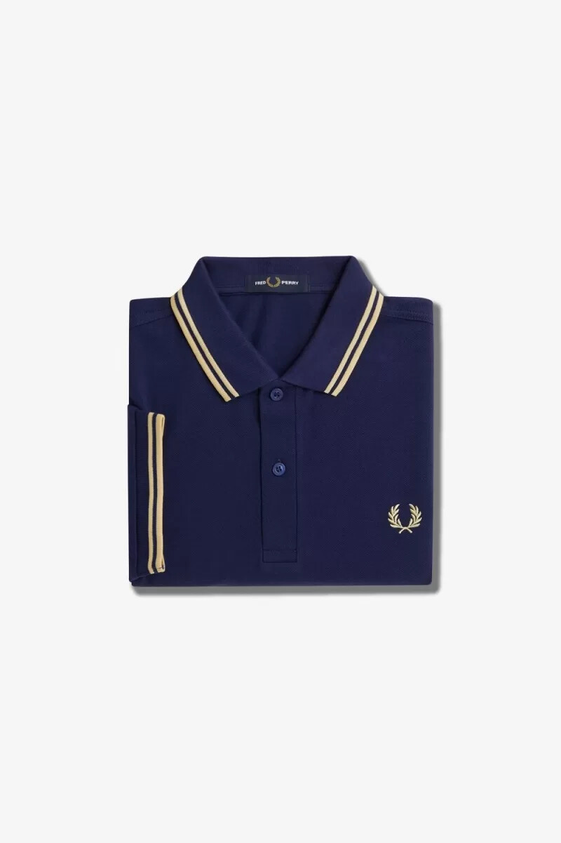fred perry m3600 camicia da uomo blu navy francese aqua cream aqua cream