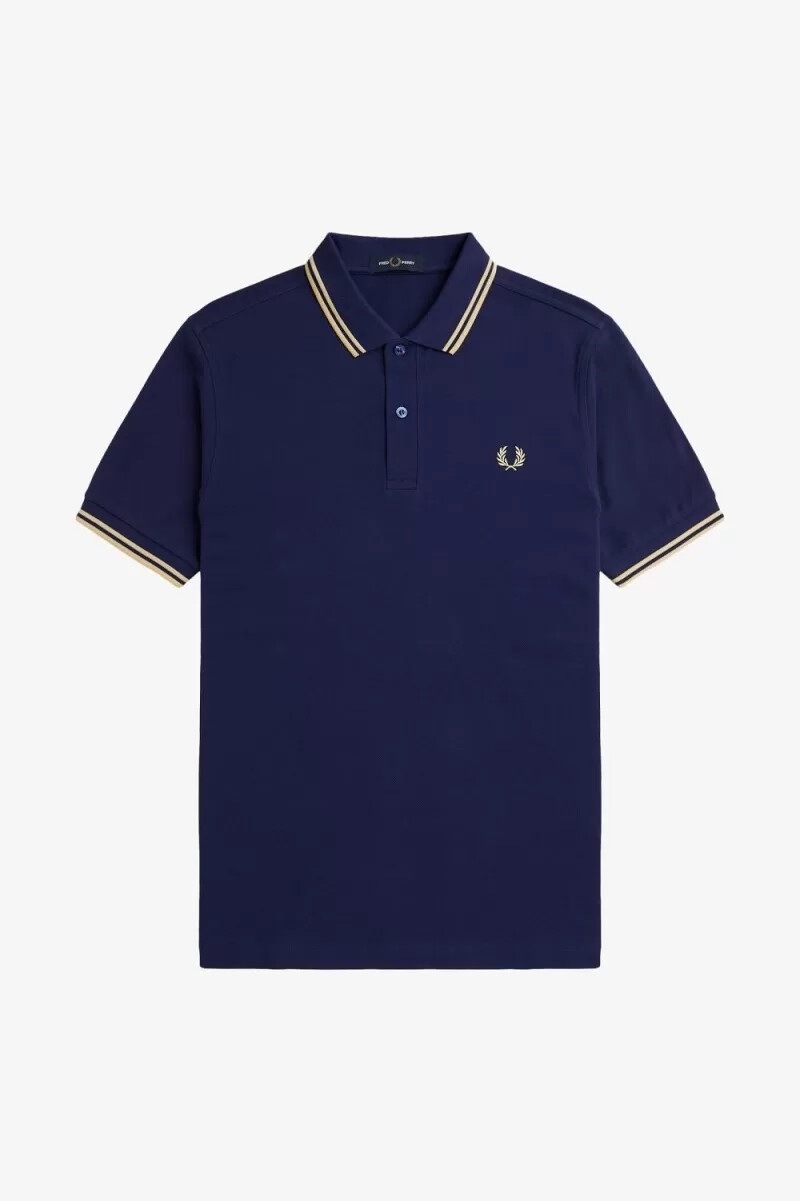 fred perry m3600 camicia da uomo blu navy francese aqua cream aqua cream