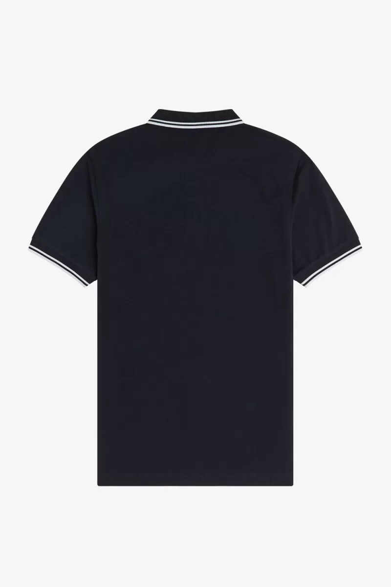 fred perry m3600 camicia da uomo blu navy e bianca