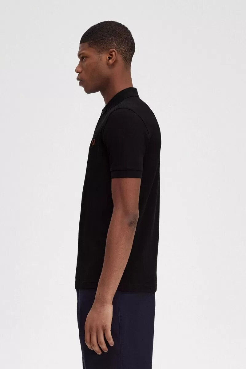 fred perry m6000 camicia da uomo nera whisky brown